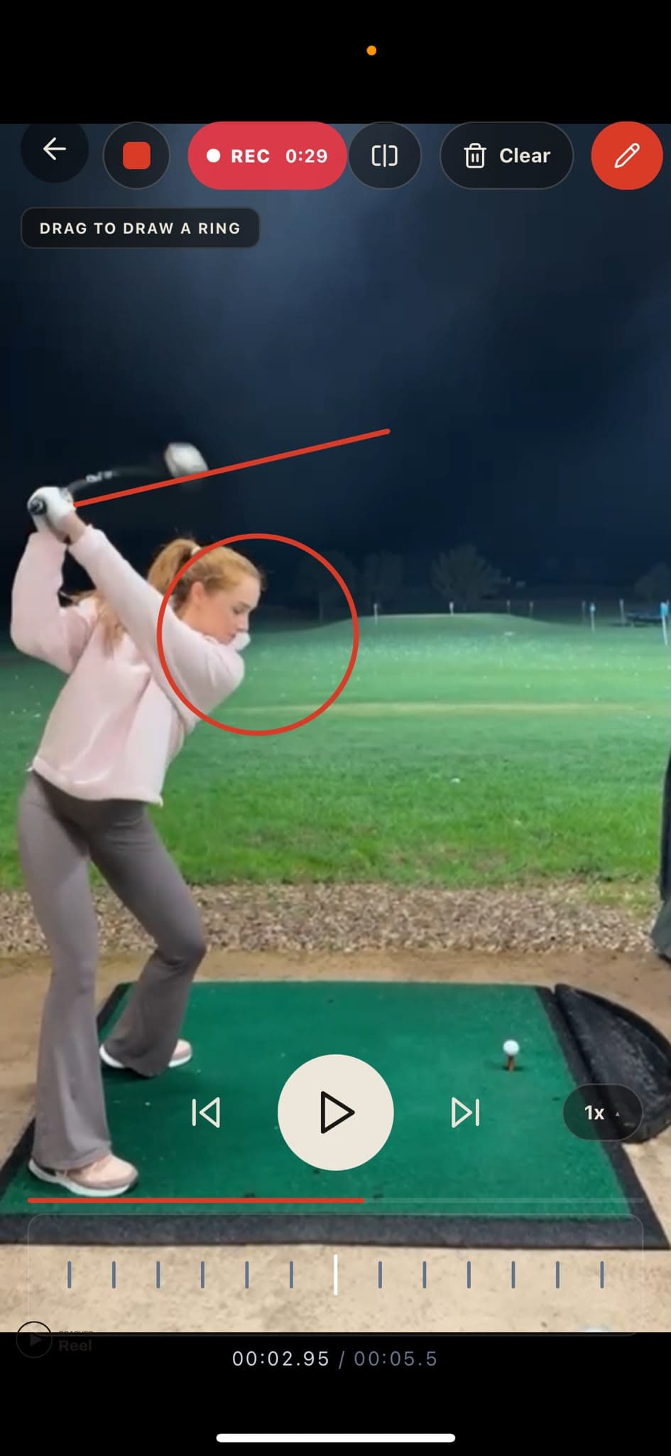 Coach's telestrated breakdown of a golf swing